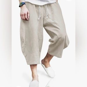 Mens linen oversized beach pants